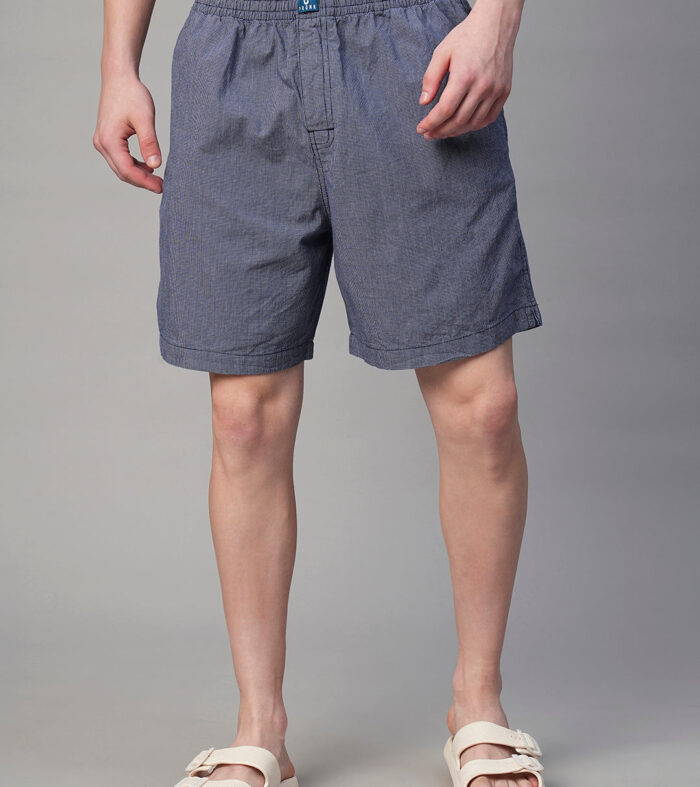 Mens Cotton Boxer - Navy Blue
