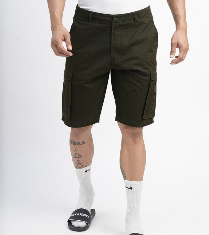 Mens Twill Shorts - Olive Green