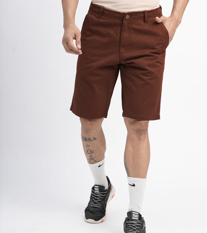 Mens Twill Shorts - Maroon