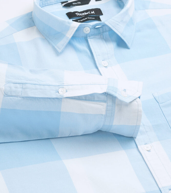 Blue Check Mens Full Sleeve Shirt