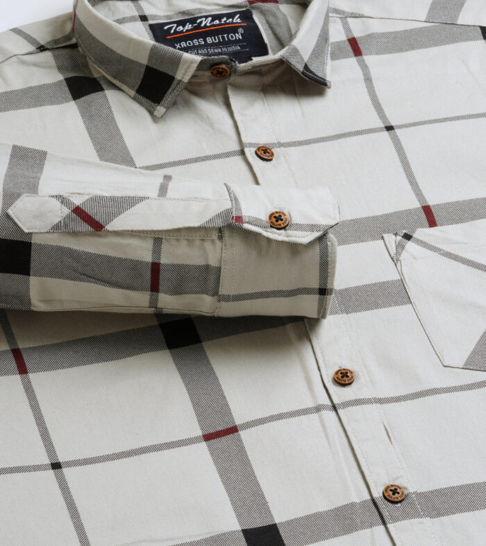 Portrait Check Mens Grey Shirt