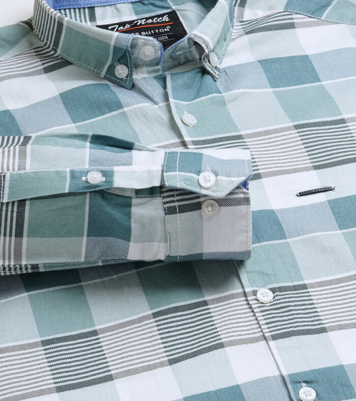 Check Lined Mens Green Shirt