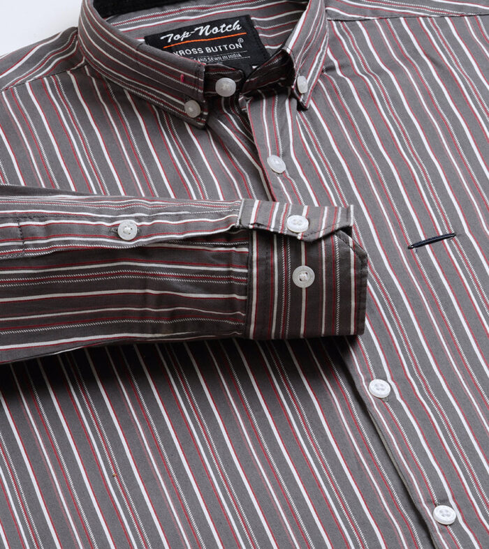 Roman Stripes Grey Mens Shirt
