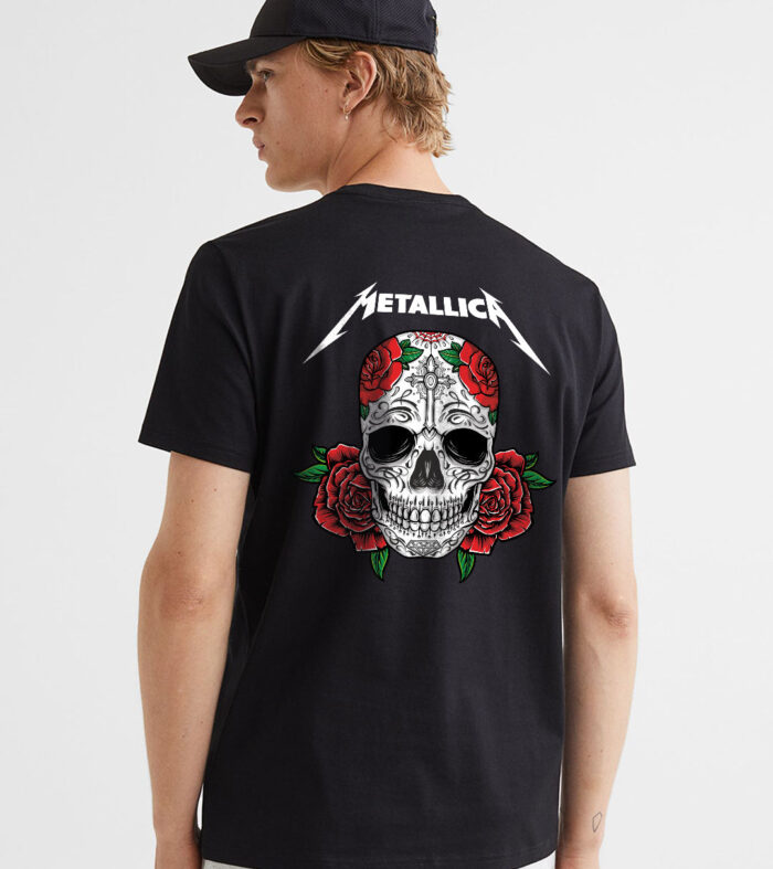 Savage Skull Men Regular Fit Black Half Sleeve T-Shirt