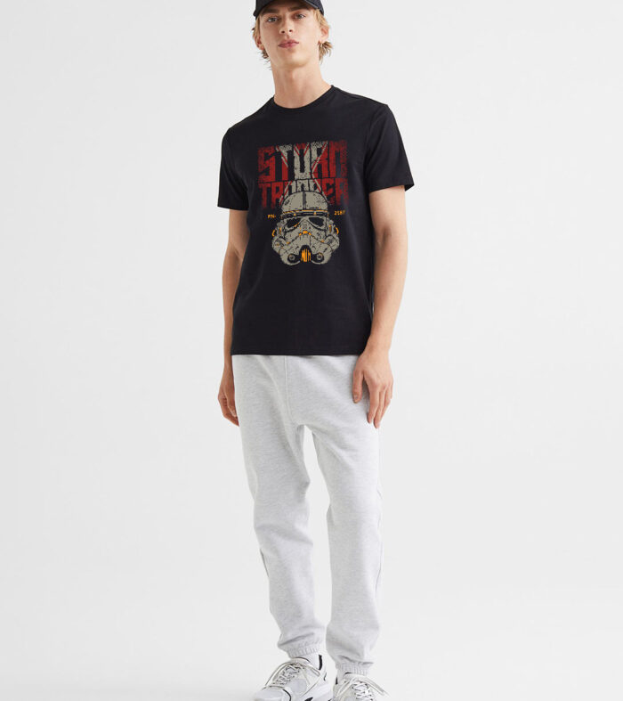 Storm Trooper Men Regular Fit Black Half Sleeve T-Shirt