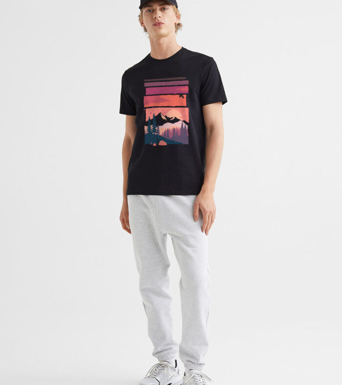 Sun Tree Birds Men Half Sleeve T-Shirt