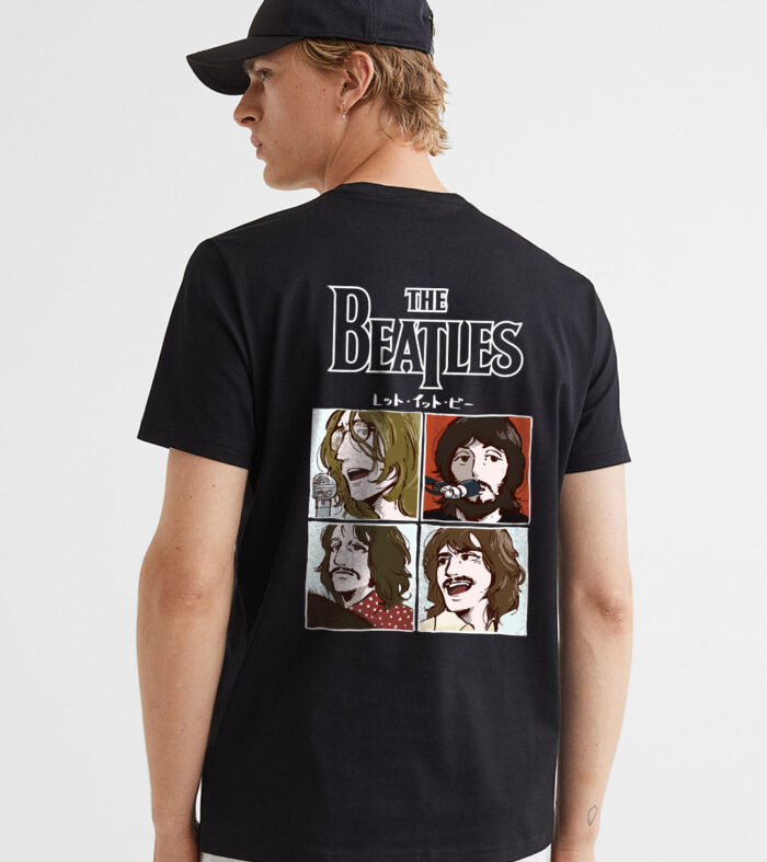 The Beatles Men Regular Fit Black Half Sleeve T-Shirt