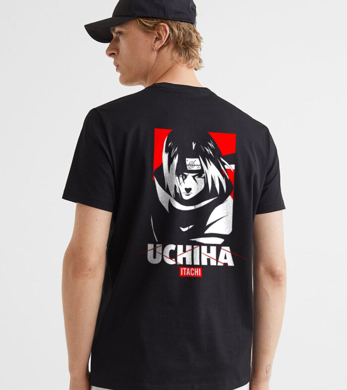 Uchiha Itachi Men Regular Fit Black Half Sleeve T-Shirt