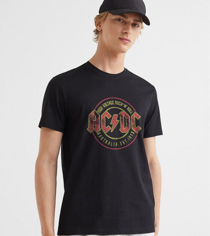 AC-DC Men Half Sleeve T-Shirt