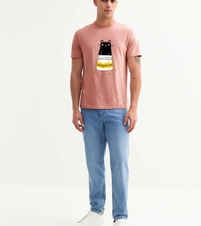 Antidepressant Cat Men Half Sleeve T-Shirt