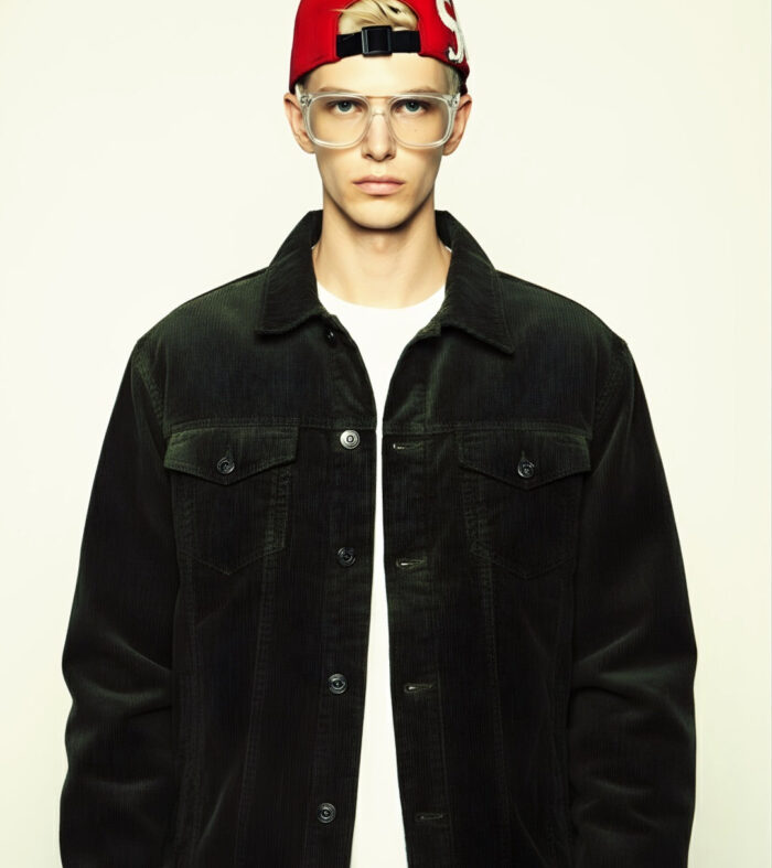 Teddy Lined Corduroy Jacket - Olive Green