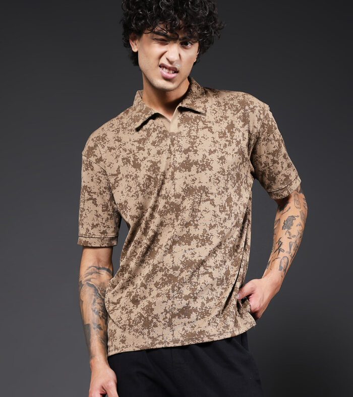 Men Relaxed Fit Printed Polo T-Shirt