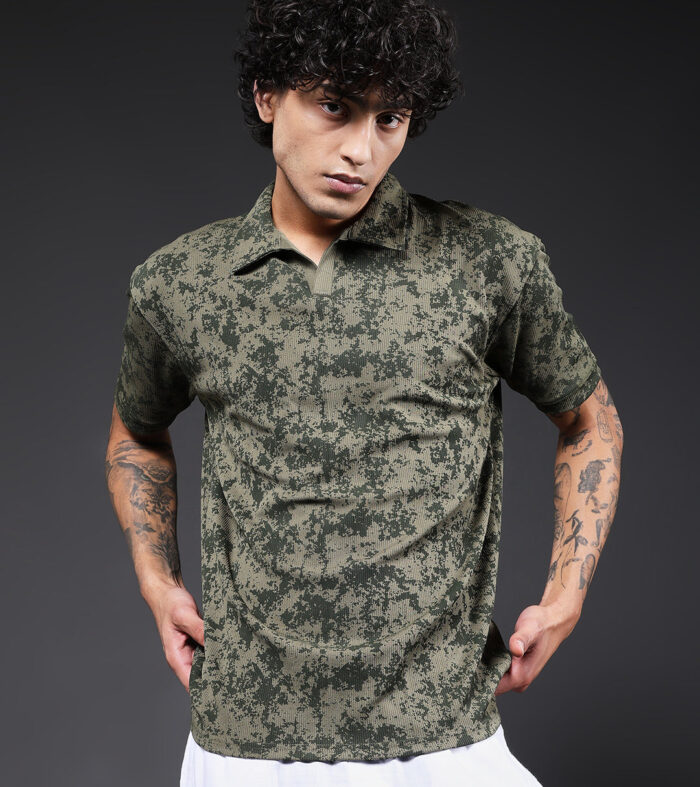Men Relaxed Fit Printed Polo T-Shirt
