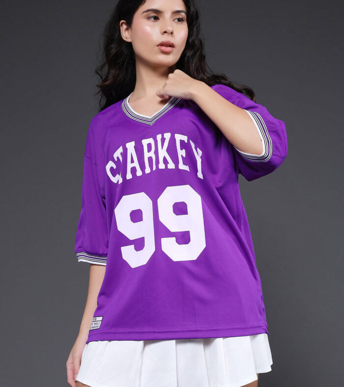 Women Oversized Varsity T Shirt