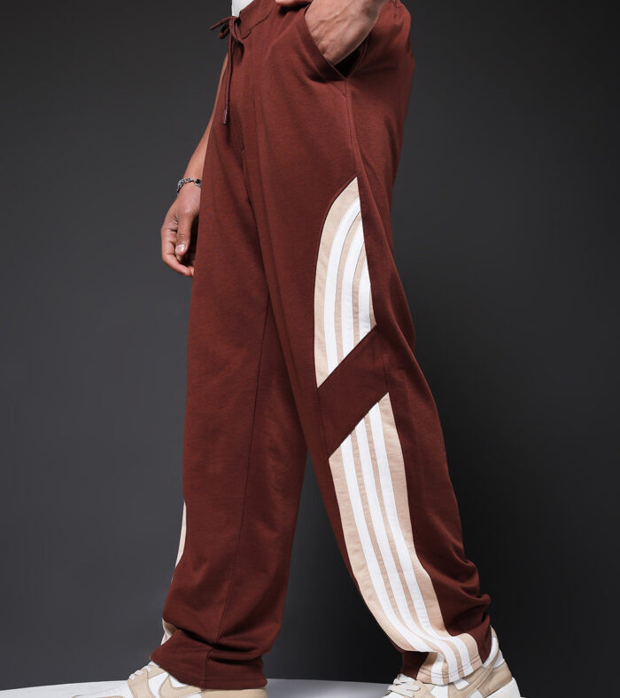 Men Premium Terry Jogger With Side Stripes Cocoa