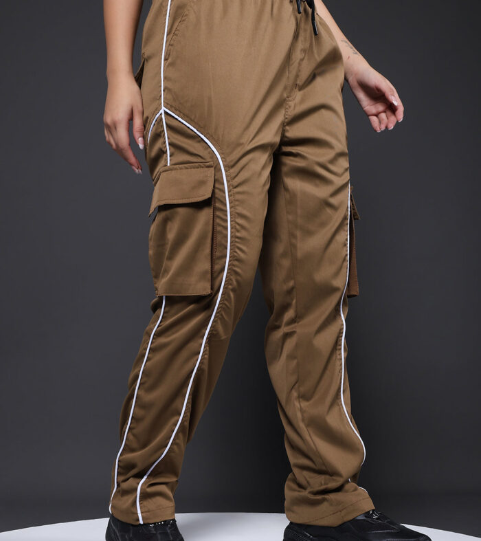 Women Utility Cargo - Khaki Reflective Stripes