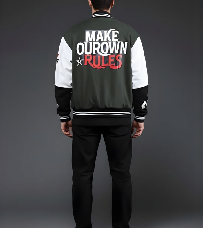 Men Graphic Printed Varsity Bomber Jacket