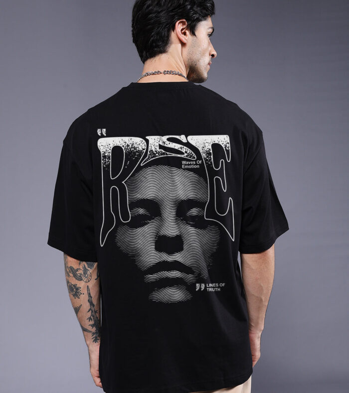 SHADOW RISE Men Printed Oversized T-Shirt