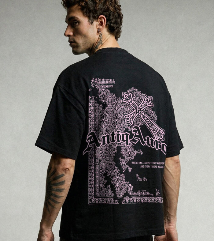 ANTIQ AURA Men Printed Oversized T-Shirt