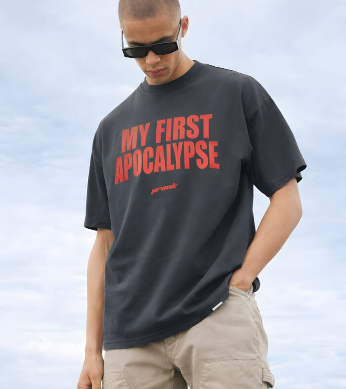 MY FIRST APOCALYPSE Men Printed Oversized T-Shirt