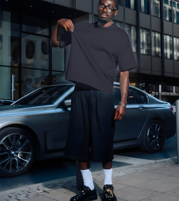 Solid Men Oversized T-Shirt - Classic Navy