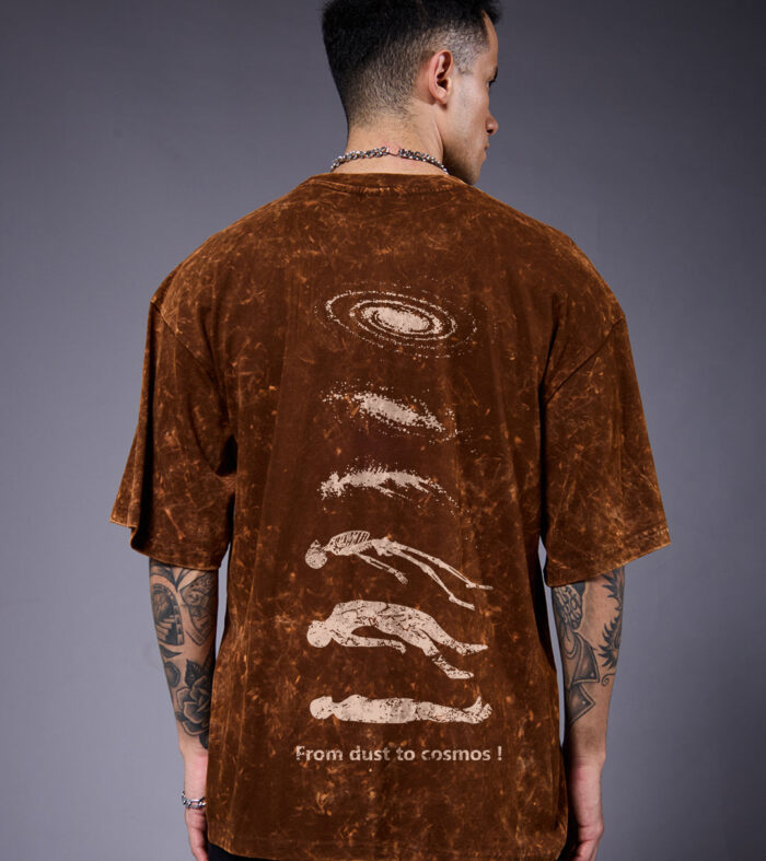 Evolve Men Retro Wash Printed Oversized T-Shirt