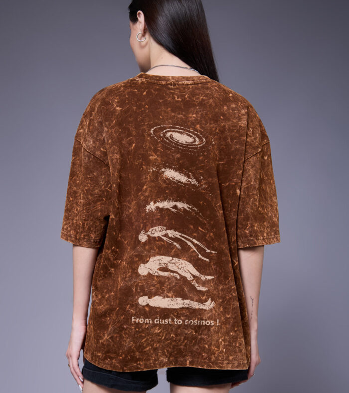 Evolve Women Retro Wash Printed Oversized T-Shirt