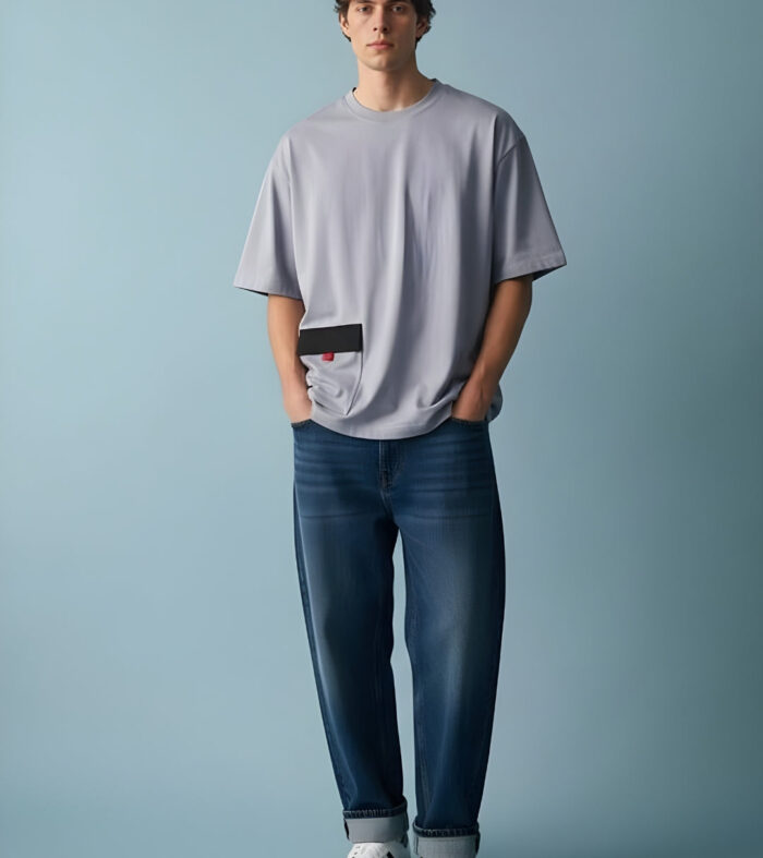 Cargo T-Shirt For Men - Ash Grey