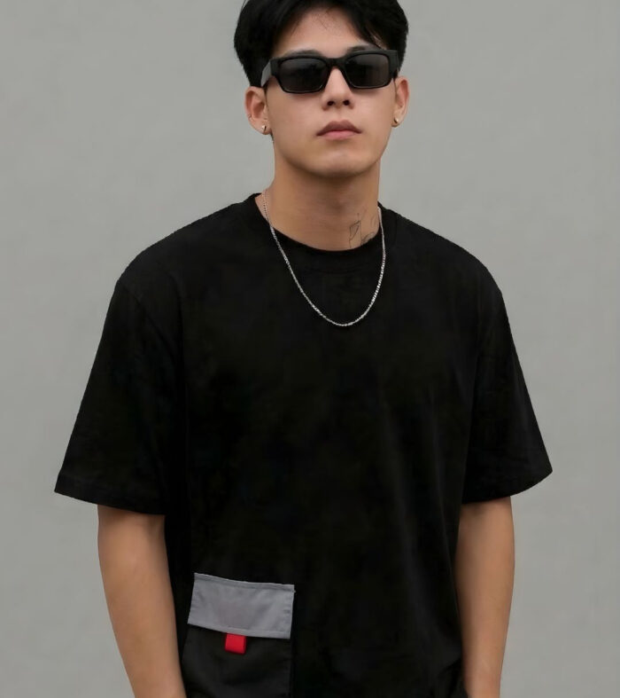 Cargo T-Shirt For Men -Black