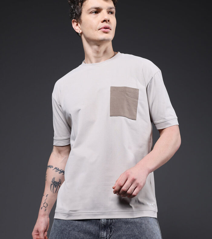 Hamo Men Oversized T-Shirt - Ash Grey