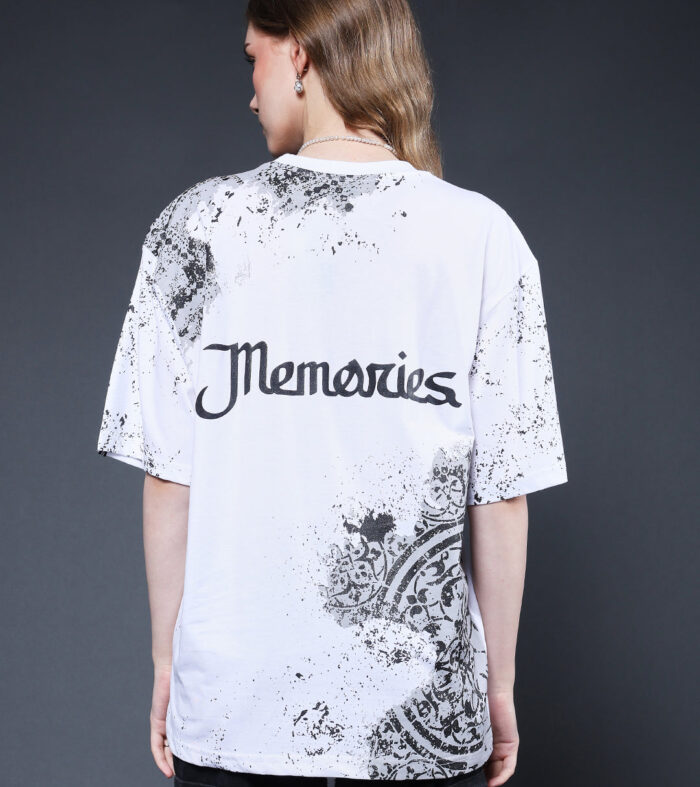 Memories Puff Printed Women Premium Oversized T-Shirt