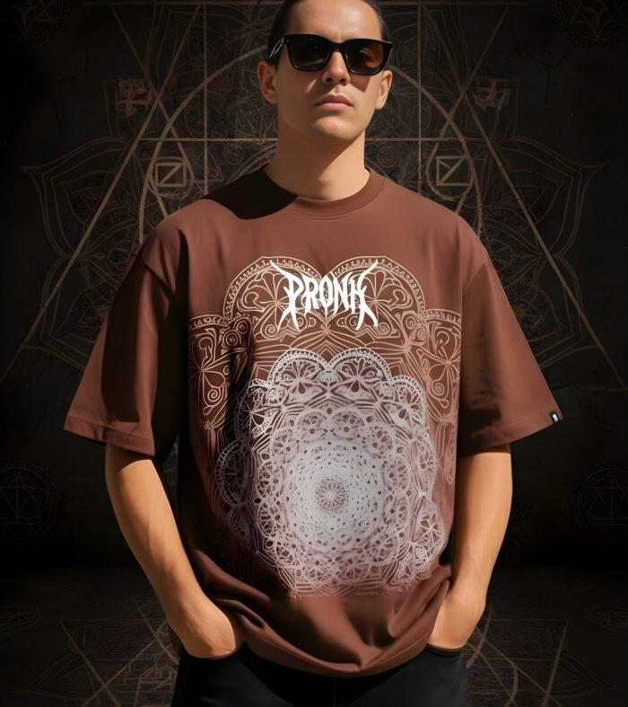 Mandala Roots Puff Printed Men Premium Oversized T-Shirt
