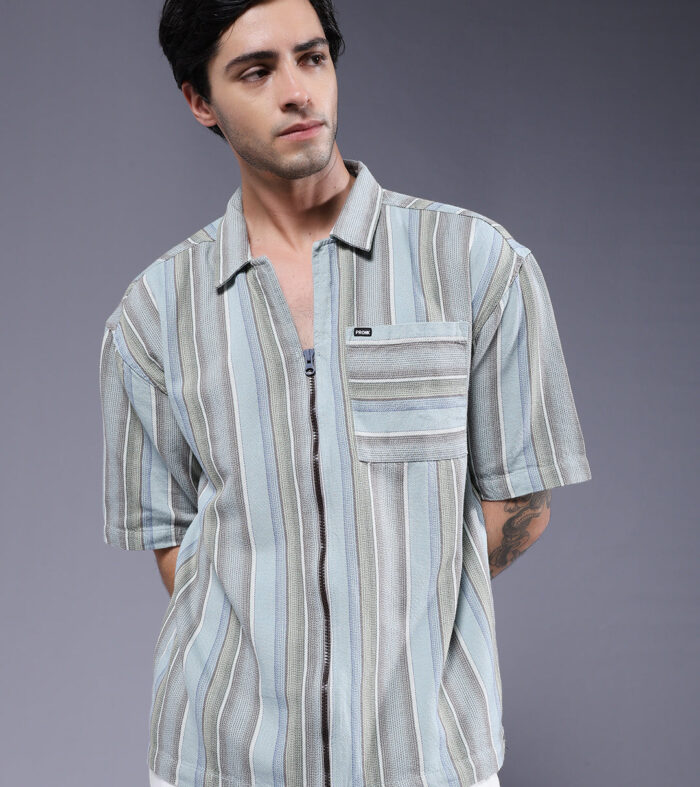 Mens Half Sleeve Casual Shirt  – Sky