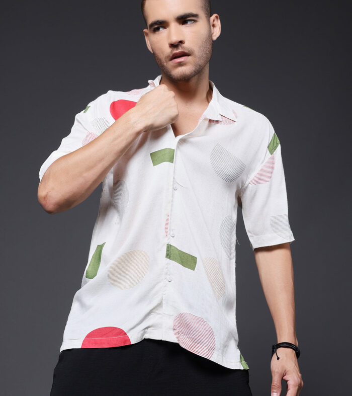 Mens Half Sleeve Casual Shirt  – Candy Red