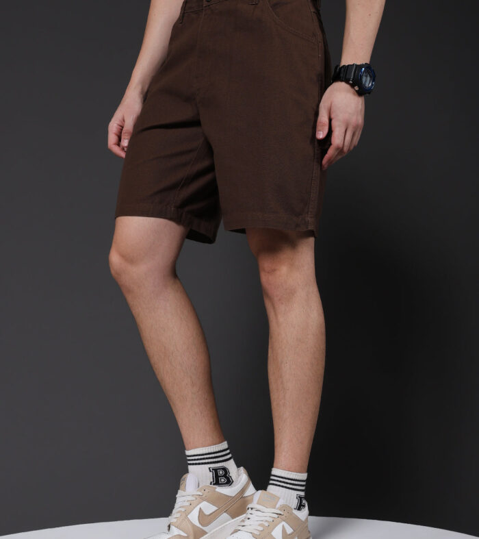 Mens Cotton Utility Shorts  – Khaki