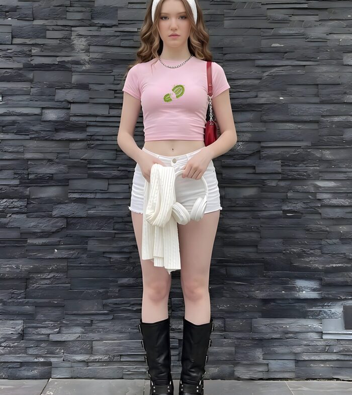 Matcha Foot Print Cloud Candy Top