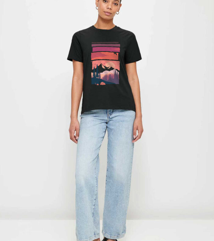 Sun Tree Birds Women Half Sleeve T-Shirt