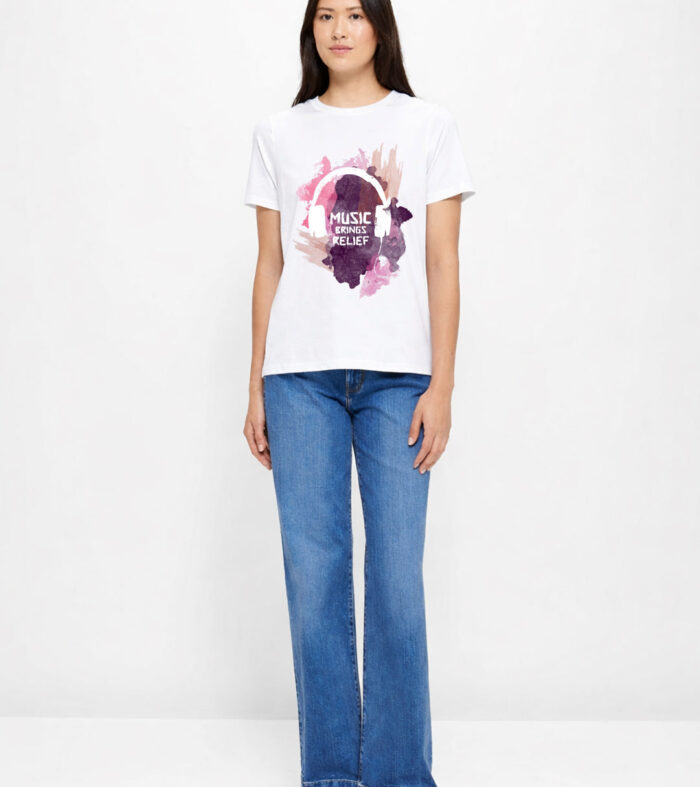 Music Brings Relief Women Half Sleeve T-Shirt