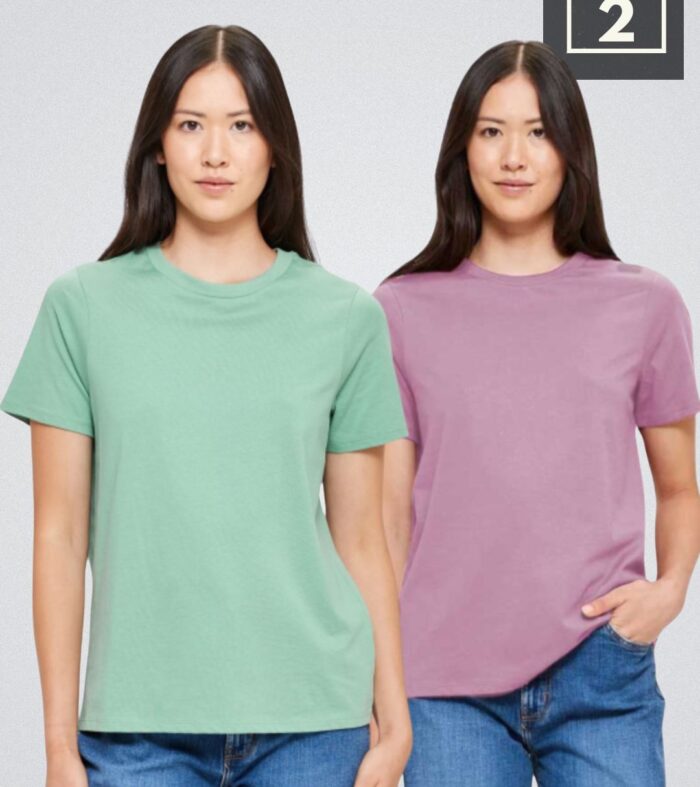 Solid Half Sleeve T Shirt Women Combo Pack Of 2