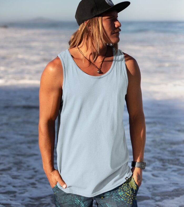 Solid Men Vest - Sky