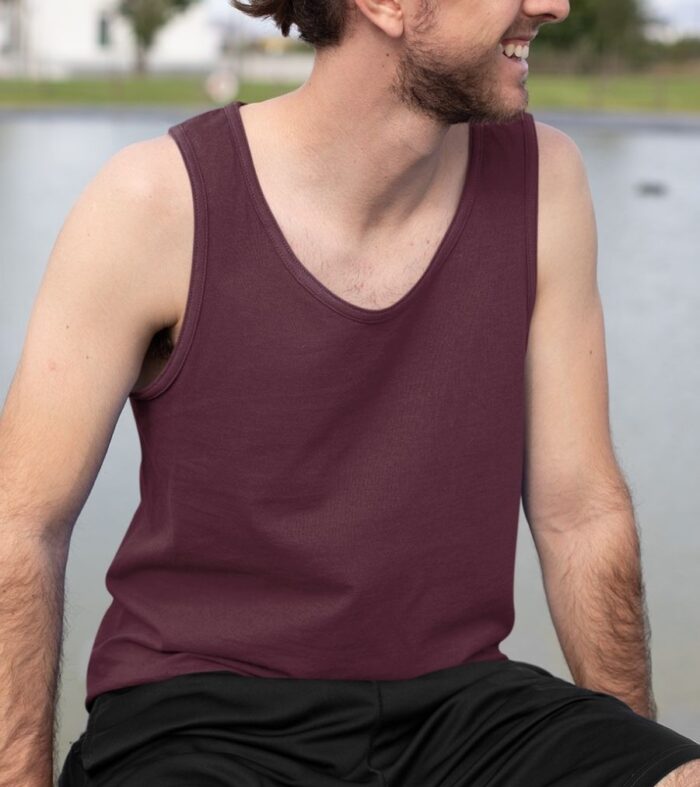 Solid Men Vest - Wine
