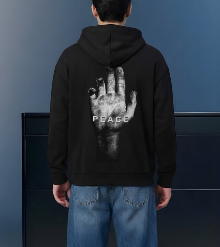 Peace Men Drop Shoulder Premium Terry Hoodie
