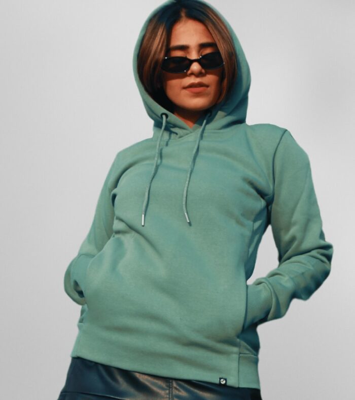 Women Fleece Hoodie Sweatshirt | Olive Green | Pronk